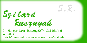 szilard rusznyak business card